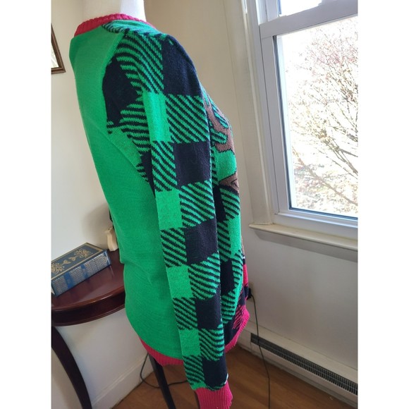 Ugly Christmas Sweater Party Reindeer Holiday Tacky Cute Hipster Measurements ⬇️ - Picture 11 of 12
